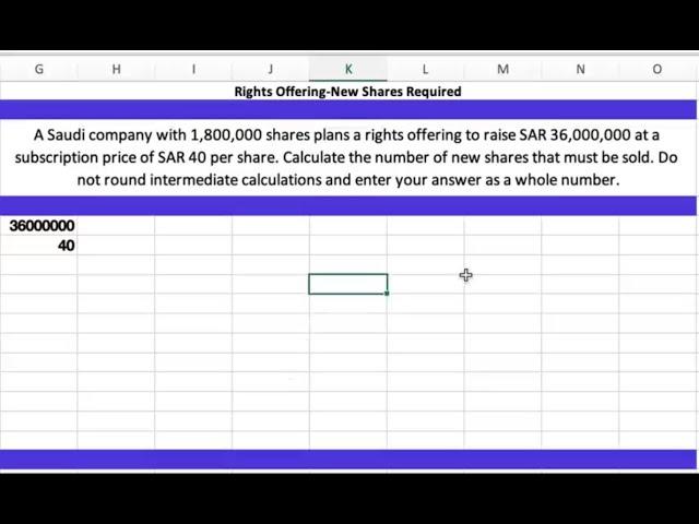 Rights Offering-New Shares Required