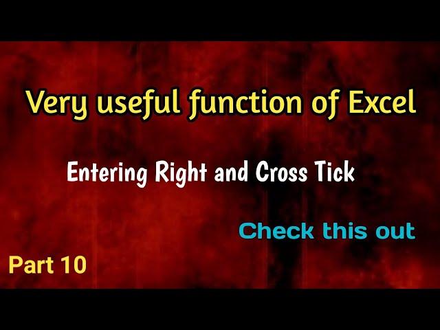 Very useful Function - Entering Right and Cross Tick