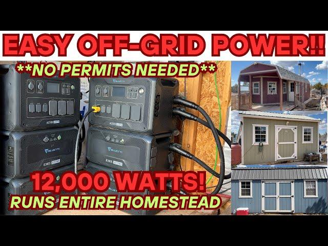 NO PERMITS NEEDED - 12,000W SYSTEM RUNS EVERYTHING! Powering Entire Homestead - Bluetti AC500+B300S