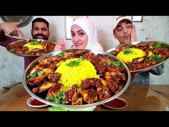 تحدى اكل اكبر كميه من اجنحه الدجاج المشوى والعقاب عند الحلاق والكوافير Eating challenges