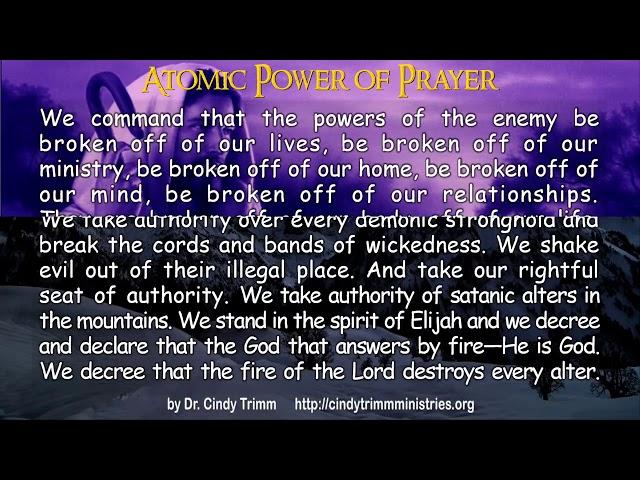 Atomic prayer by Dr Cindy Trimm