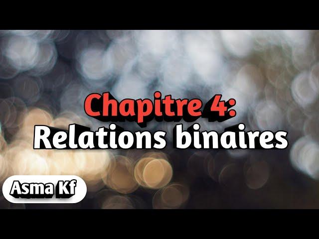 Algébre 1:Les relations binaires