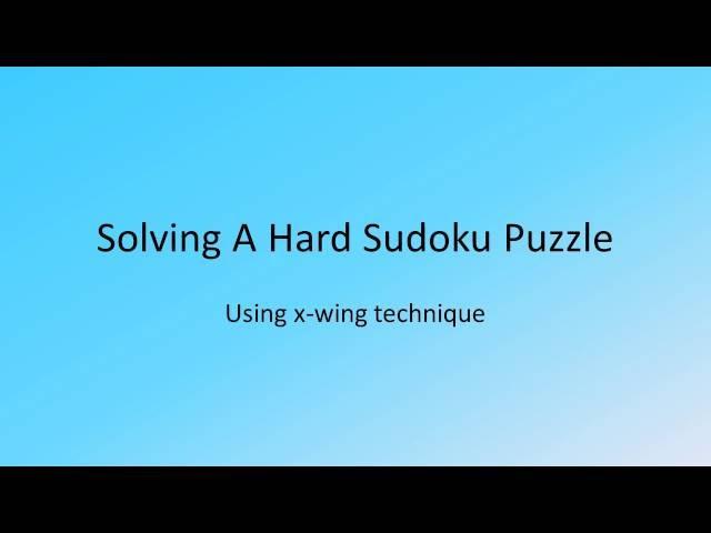 Solving A Hard Sudoku Puzzle