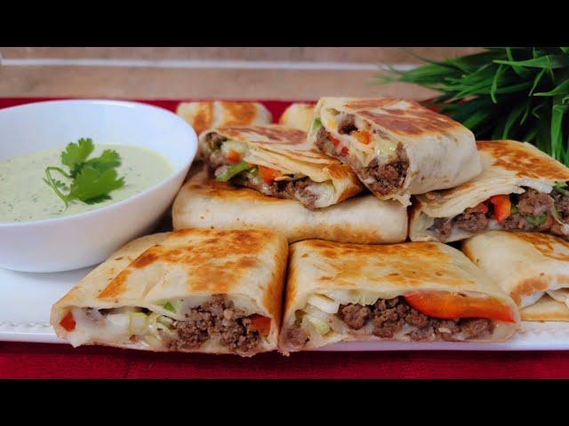 How to make burritos, Burritos recipe, beef cheese wrap, طرز تهیه بوریتو گوشت، Chipotle burritos