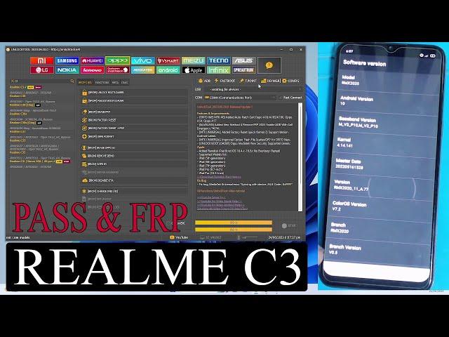 REALME C3 RMX2020 RMX2021 PASS FRP BYPASS VIA UNLOCKTOOL ONE CLICK