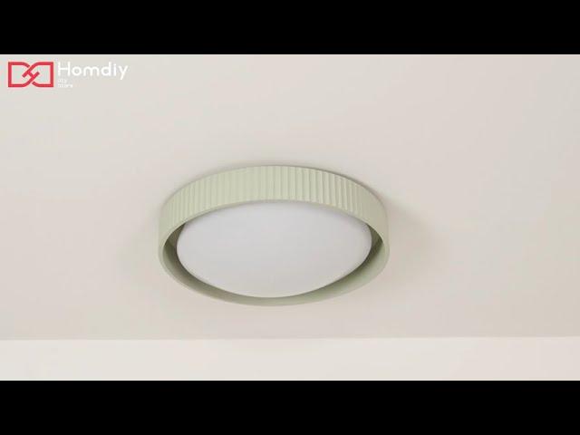 Homdiy Scandinavian Round Cement LED Ceiling Light