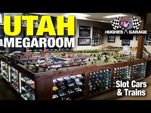 Cy Bruno's Utah MegaRoom - Slot Cars & Trains! #slotcars #slotcarscenery #hobby #craft #model