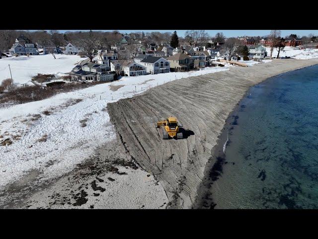 Crews begin work on 'sacrificial dunes' at Willard Beach