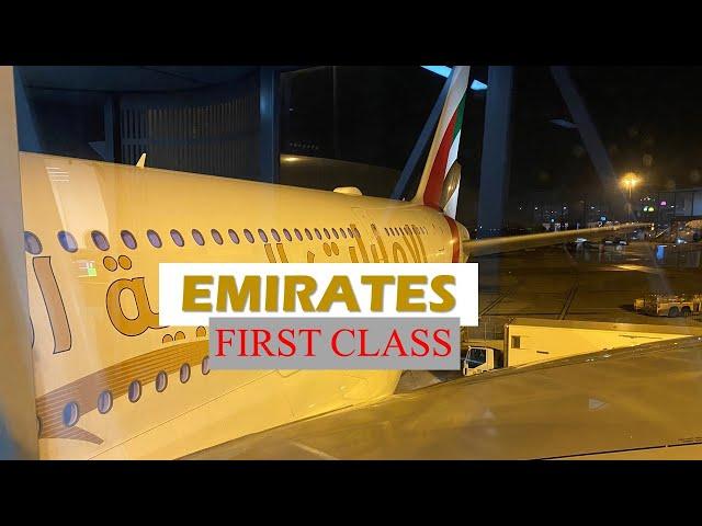 EMIRATES FIRST CLASS A380 Dubai to Paris EK75