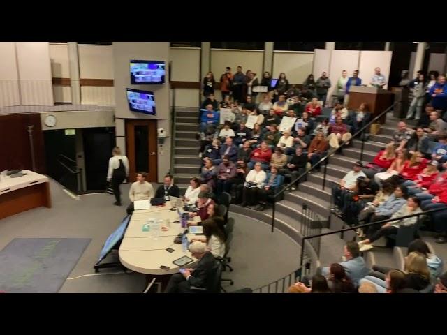 Inside City Hall chambers, Santa Rosa City Schools meeting