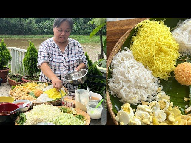 MYANMAR FOOD: Noodle Salad (အစုံသုပ်)