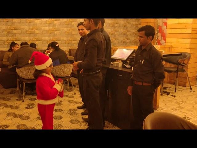 Baby Santa is distributing the Christmas gifts to restaurant employee | #khanabadosh3