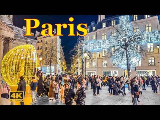 Paris, France -  4K Paris Christmas Walk 2024 | Christmas Lights 2024 | Paris 4K | A Walk In Paris