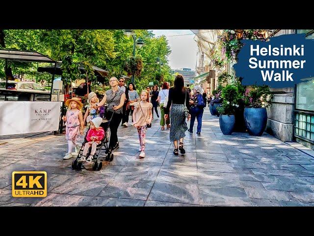 Summer Walk in Helsinki City Center  4K Walk in Finland