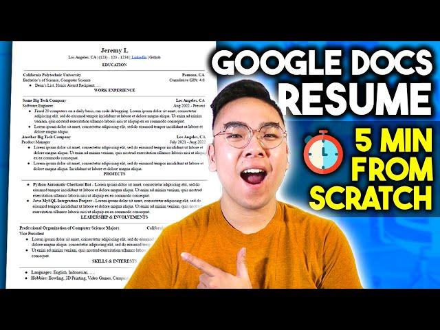 How to Make a Google Docs Professional Resume in 5 Minutes! *full tutorial*