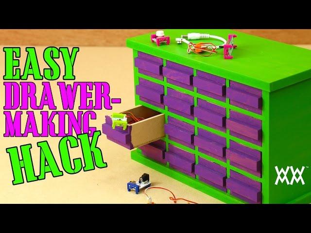 There's a trick for making all the drawers in this small-parts storage cabinet. .
