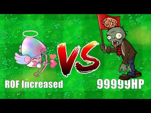 Plants' Increased Firing Rate VS 99999 HP Flag Zombie,Who Will Win? PVZ Hybrid Challenge