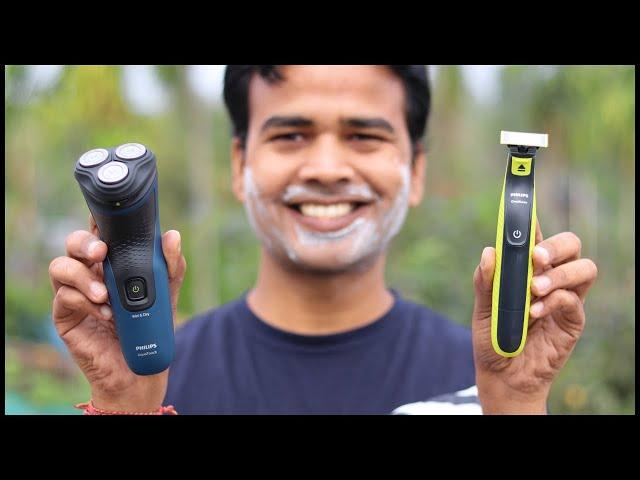 Philips Aquatouch Shaver vs Oneblade | Best trimmer for clean shave in india