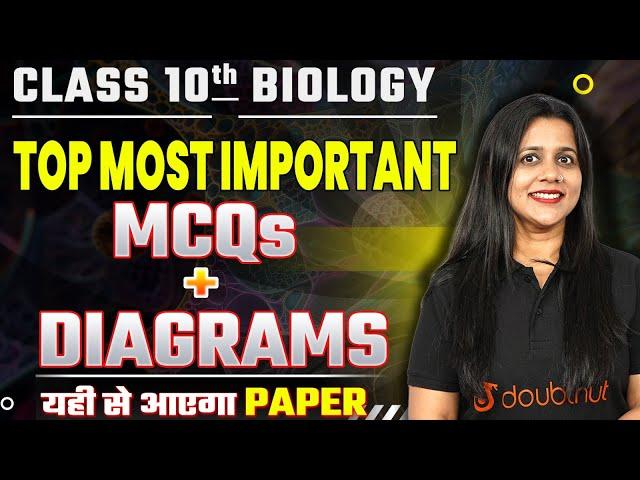 Class 10 जीवविज्ञान Top Most Important MCQs + DIAGRAMS ️10th Science Most Repeated Questions Hindi