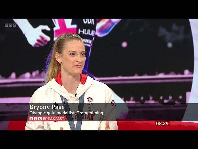 Bryony Page (Trampoline Olympic Gold Medalist) On BBC Breakfast [17.08.2024]