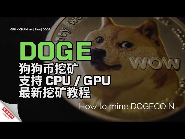 【DOGE】狗狗币挖矿教程，支持CPU、GPU最新挖矿教程，HOW TO MINE DOGECOIN 2024，WIN系统就能挖，马斯克最爱的狗狗币