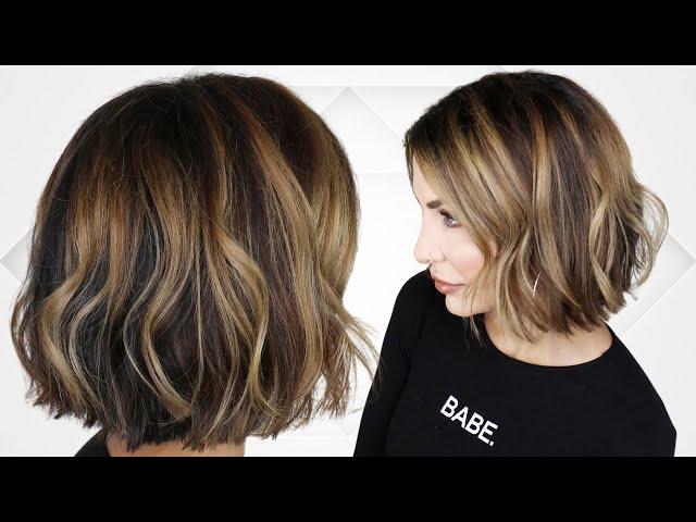 How To Style A Blunt Bob | Undone Textured Waves | Short Hair