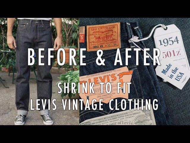 LEVIS VINTAGE CLOTHING 501z '54 Before & After Shrink To Fit