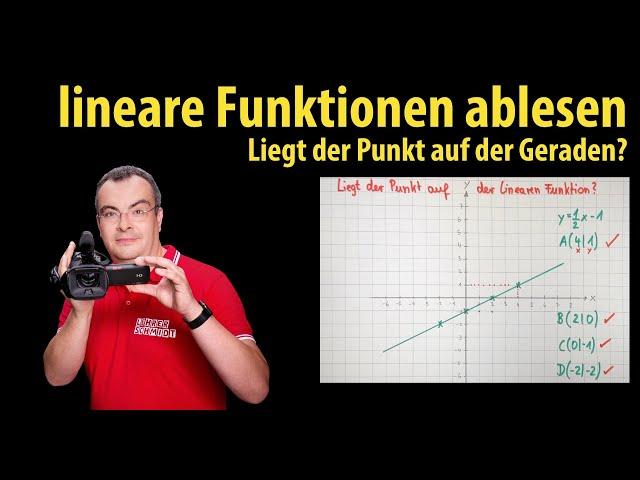 lineare Funktion: Liegt der Punkt auf der Geraden? Prüfung durch Ablesen | Lehrerschmidt