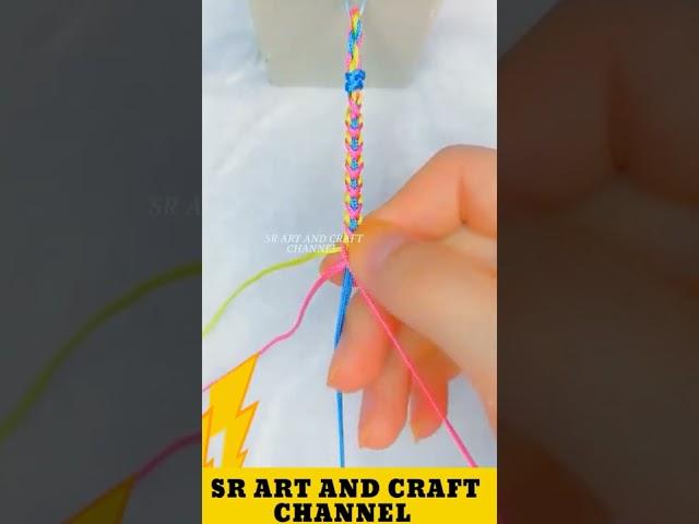 Beautiful bracelet making with threads origami sr art and craft channel #shorts