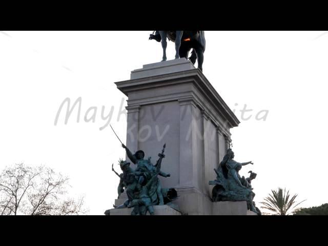 Monument to Garibaldi. Piazza Garibaldi, Rome, Italy. 4K