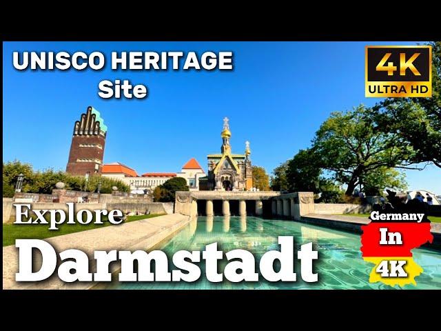 Darmstadt 4K Walking Tour | Explore Mathildenhöhe | Russian Chapel | Hessisches Landesmuseum & More