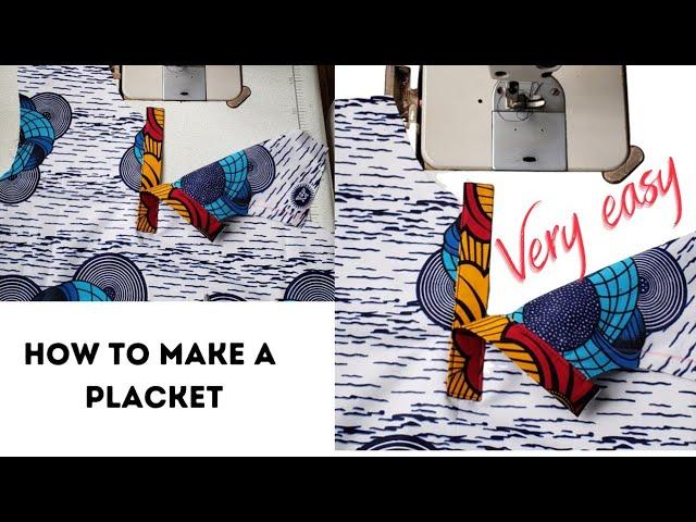 placket pattern: How to cut and sew a placket. Very easy DIY tutorial.