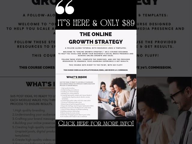 It’s FINALLY here! New Online Growth Strategy, never seen until TODAY! Feeling stuck & want growth..