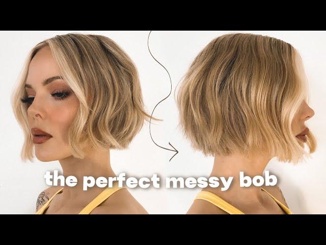 HOW TO STYLE A SHORT 90s BOB | messy waves tutorial for short 90s bobs!