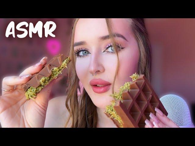 ASMRитинг ДУБАЙСКОГО ШОКОЛАДА и клубники в шоколаде asmr eating iting dubai chocolate 🩷