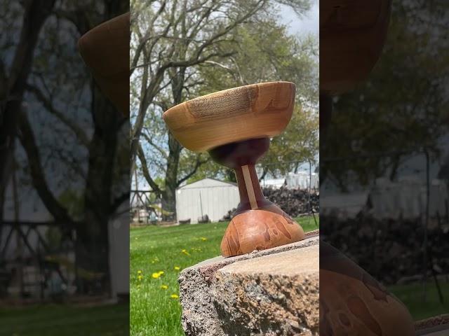 Wooden bowl made from scrap wood. #woodworking #woodturning #beautiful