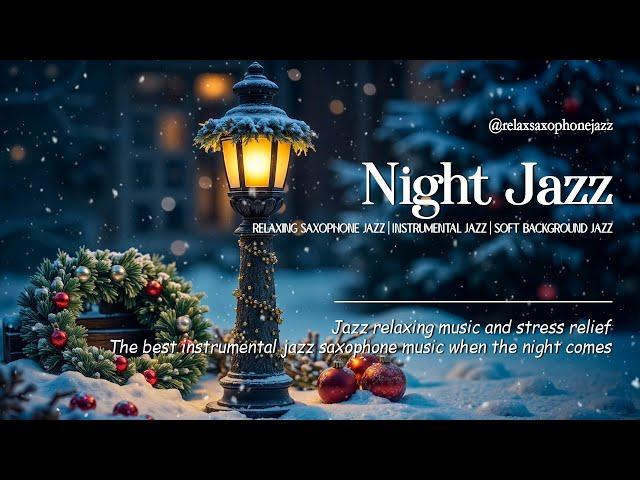 Gentle Snowy Night fall Jazz Music - Relaxing Saxophone Jazz Instrumental Music - Smooth Jazz BGM