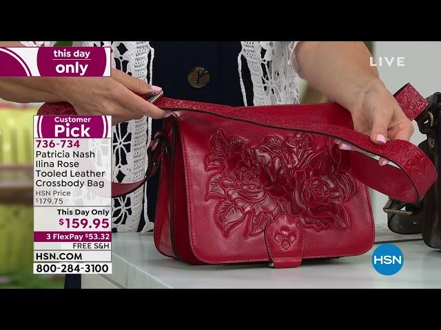 Patricia Nash Ilina Rose Tooled Leather Crossbody Bag