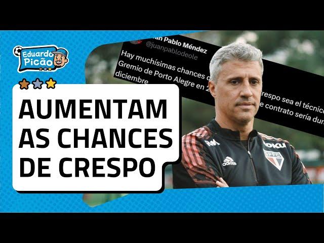 TUDO SOBRE CRESPO NO GRÊMIO! Jornalista informa avanço do Grêmio para ter treinador.