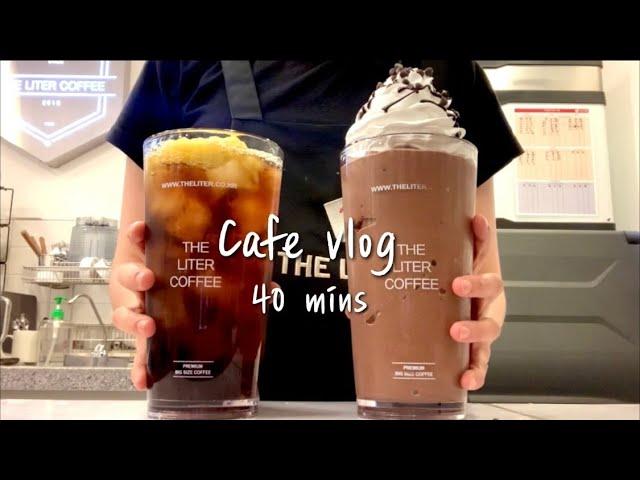 (Eng)‍️It's always exciting to squeeze whipped cream beautifully‍️ / 40mins cafe vlog