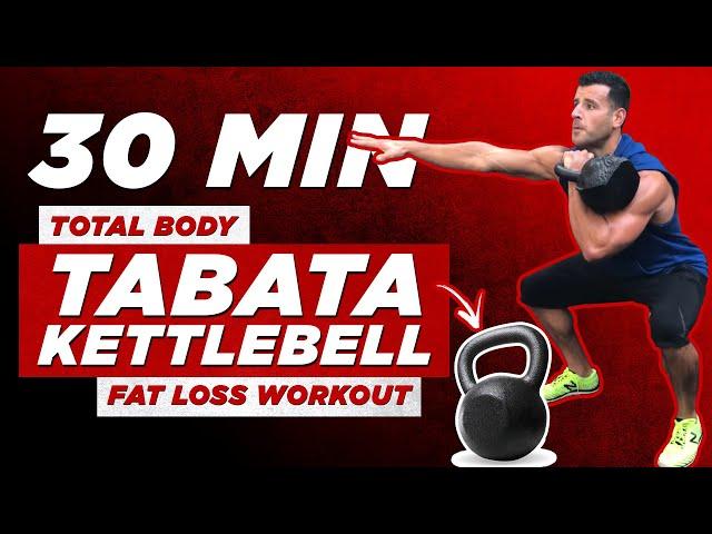 30-Minute Tabata Kettlebell Workout To Burn Fat | BJ Gaddour