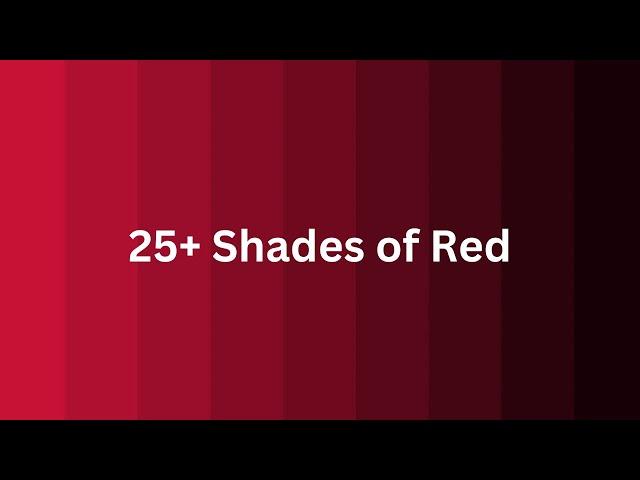 25+ different shades of Red color with their names...