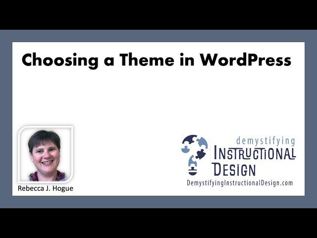 Choosing a Theme in WordPress