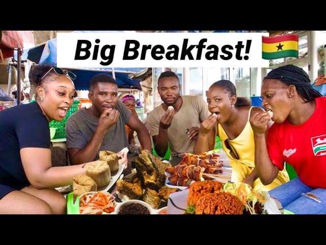 Ghana Street Food Vlog | Extreme Eating of As Many Breakfast Street Food in Ghana | From UK to Ghana