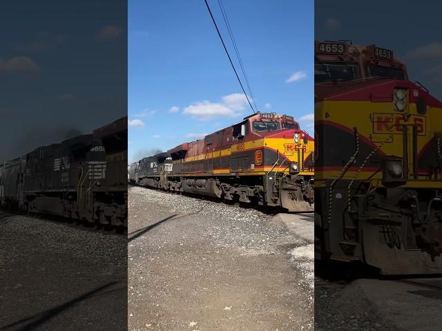 CSX B454-01 Loaded Sand Train with KCS and NS Power from Lodi, Ohio 11/2/2024 #csx #ns #train #rail