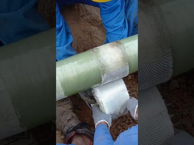 GRP Pipe  Jointing Step-07 Application of GRP Jointing Material Resin and Hardener