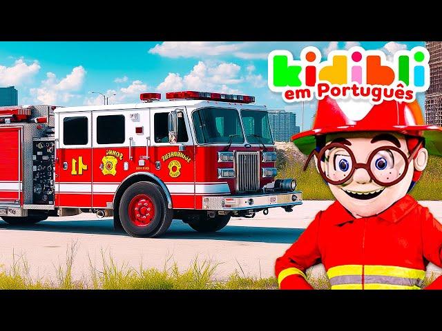 Divertidos Bombeiros – Aprendendo Sobre Caminhões de Bombeiros com Crianças! |  Kidibli