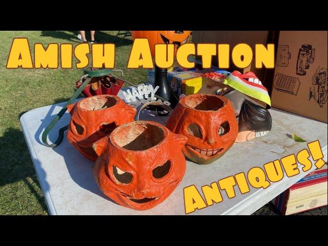 Country Farm Auction with Antique Halloween & Christmas