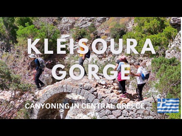 Kleisoura Gorge Greece Canyoning | 4K | Hiking near Delphi and Byzantine Hosios Loukas Monastery