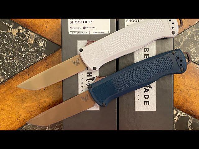 Benchmade Shootout 5370FE-01/5370FE-02 Crater Blue & Cool Gray OTF Knives